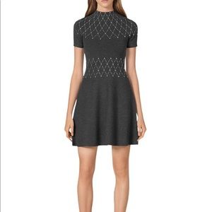 New Sandro Women’s Studded Mock Neck Dress Size 1